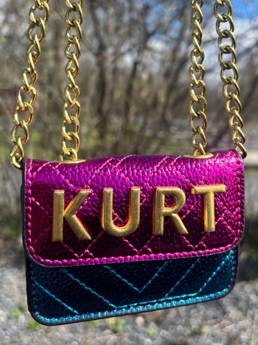 Kurt Geiger London Micro Kensington Faux-Leather Cross-Body Bag